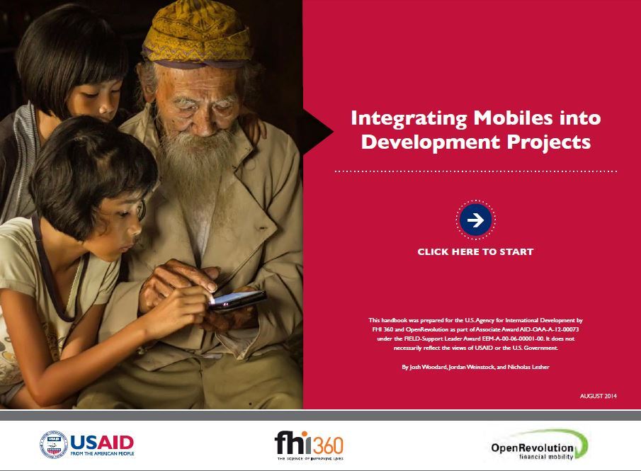 Cover page for Integrating Mobiles into Development Projects Handbook